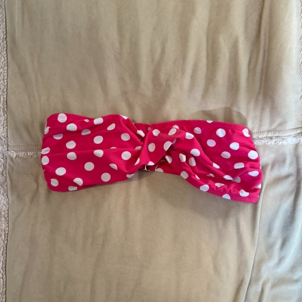 Mossimo pink & white polka dot bikini top - halter style